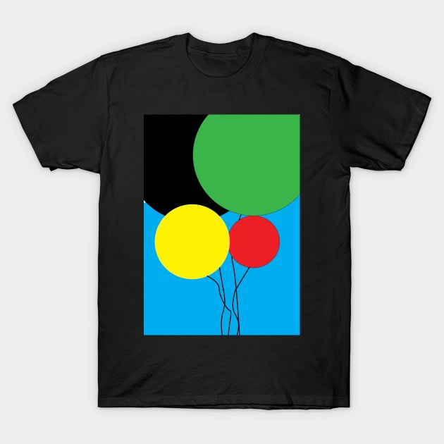 Minimalist Vivid Balloons Fly To The Sky T-Shirt by CityNoir